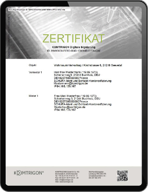 Digitale Signierung - Zertifikat Digitale Signierung - Zertifikat