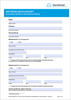 Mieterselbstauskunft Mieterselbstauskunft